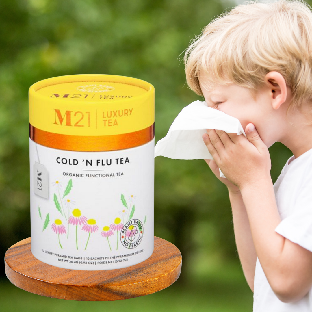 Tega Organic Tea - Thé de Luxe aux Herbes pour le Rhume et la Grippe | Canadien | 12 Sachets de Thé
