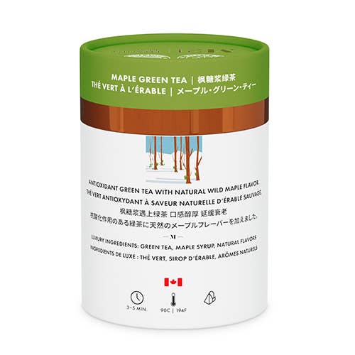 Tega Organic Tea - Thé Vert de Luxe à l'Érable | Canadien | 12 Sachets de Thé