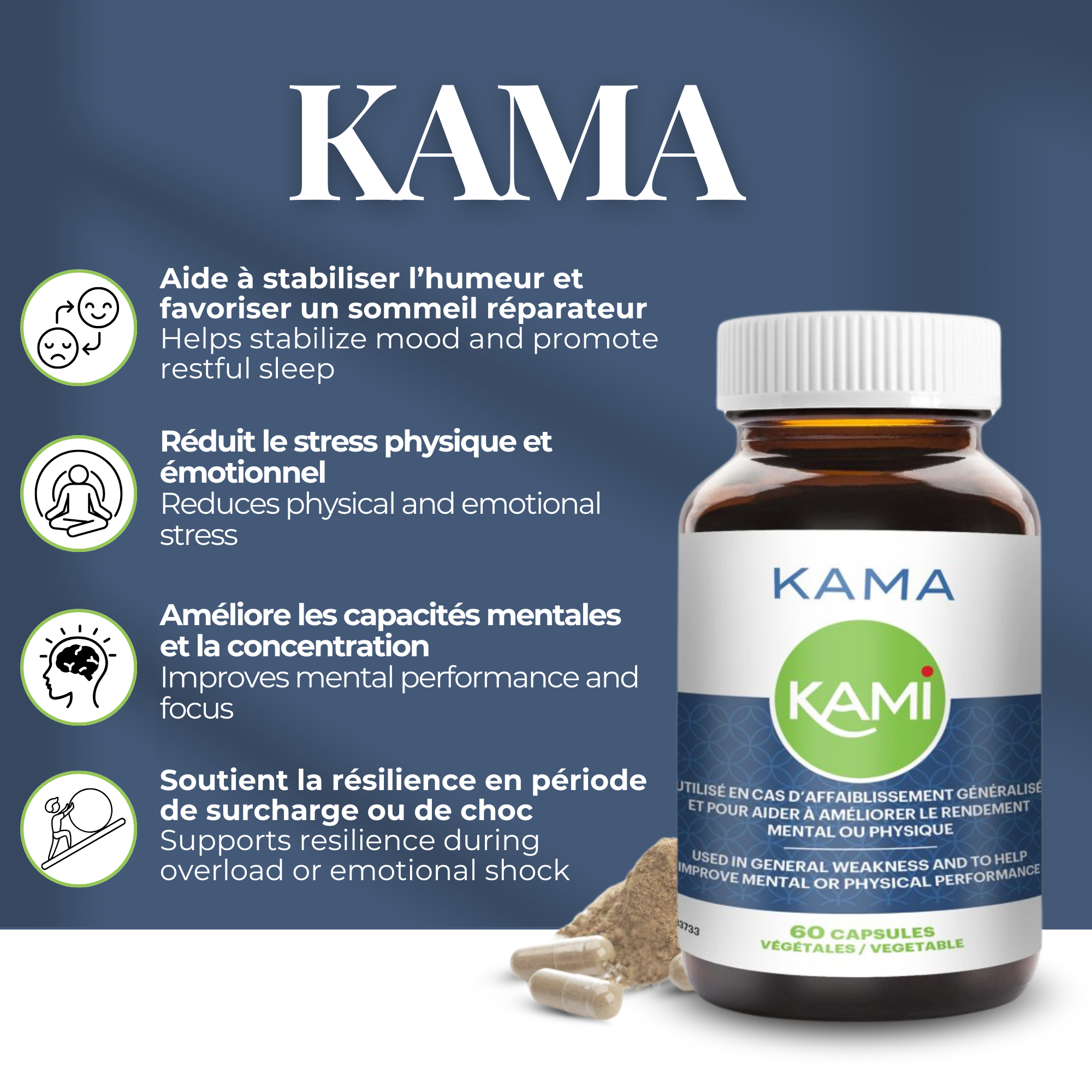 Phytovie - KAMA | Stress & Concentration | 60 Capsules