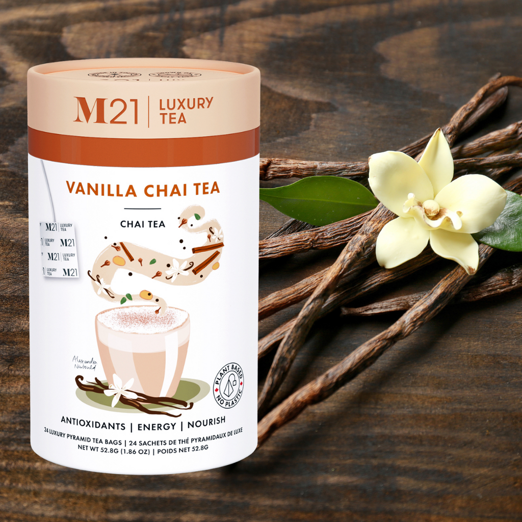 Tega Organic Tea - Thé Noir de Luxe Chai à la Vanille | Canadien | 24 Sachets de Thé