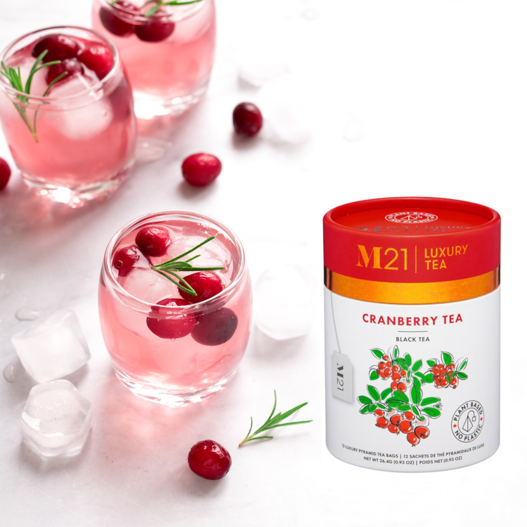 Tega Organic Tea - Thé Noir de Luxe aux Canneberges | Canadien | 12 Sachets de Thé