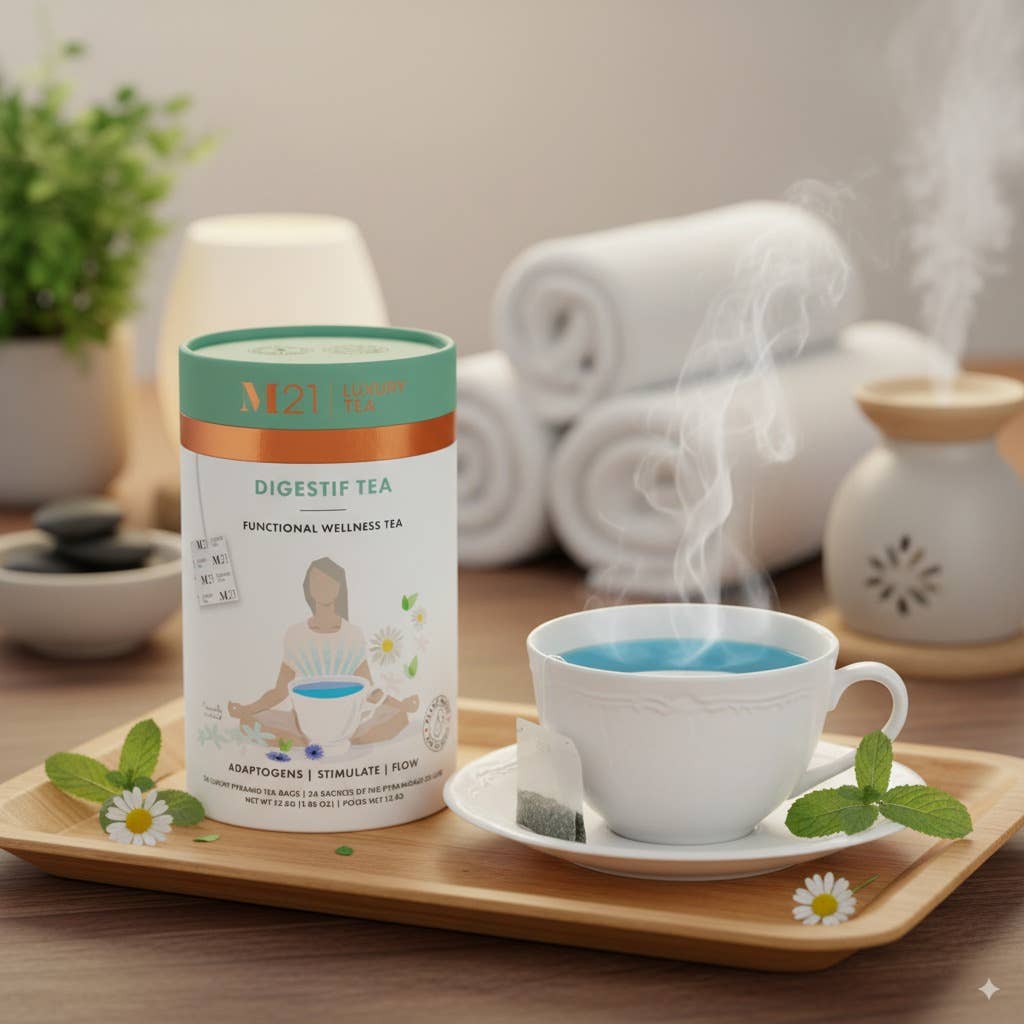 Tega Organic Tea - Digestif Thé de Luxe aux Herbes | Canadien | 24 Sachets de Thé