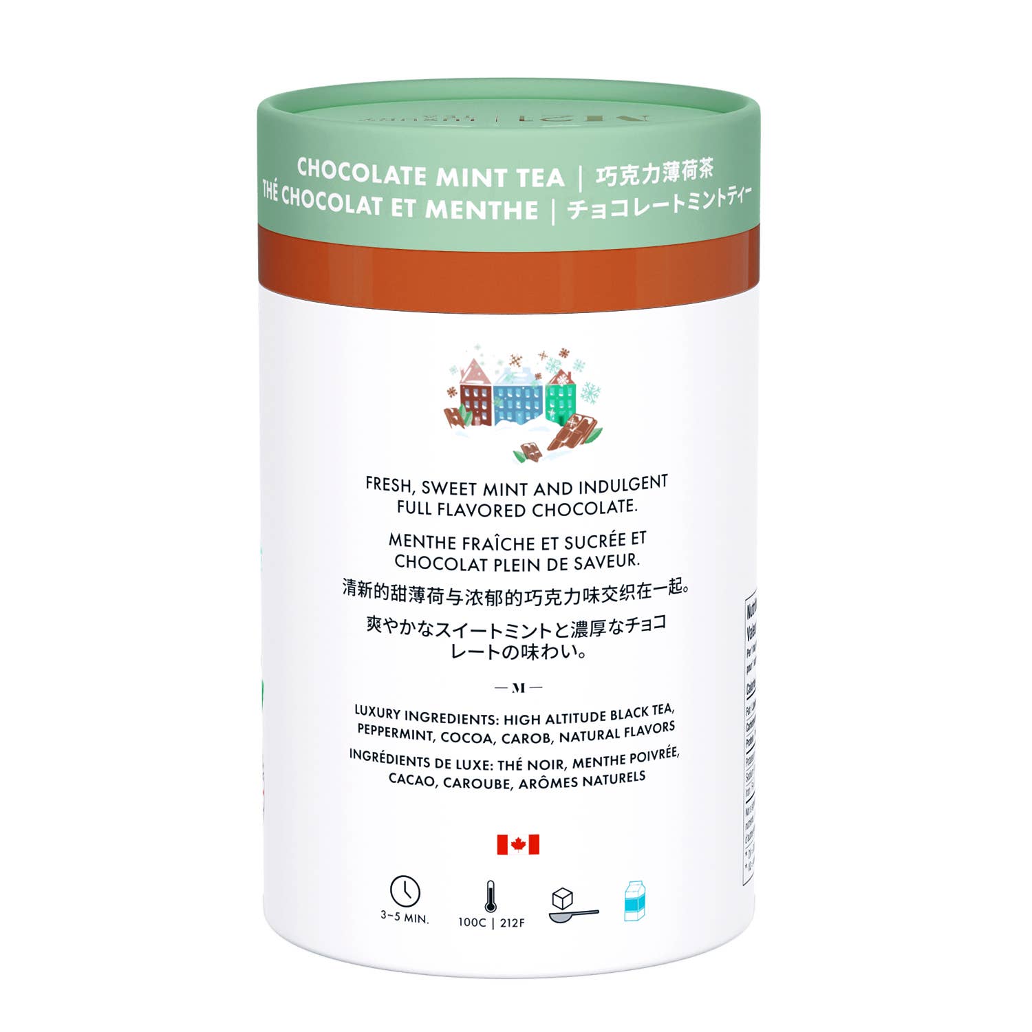 Tega Organic Tea - Thé Noir de Luxe à la Menthe Chocolatée | Canadien | 24 Sachets de Thé