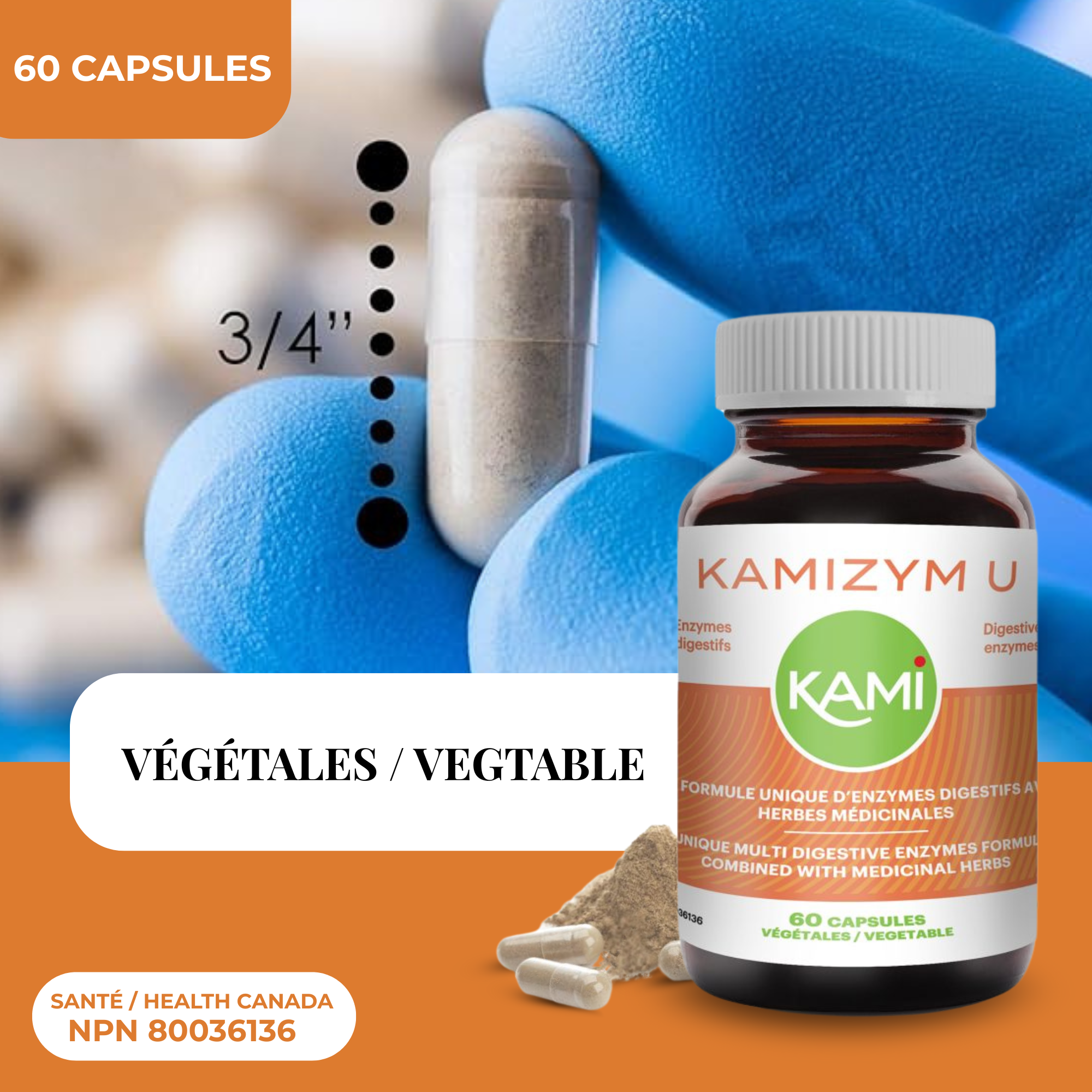 Phytovie - KAMIZYM-U | Soulagement Des Brûlures D'estomac | 60 Capsules