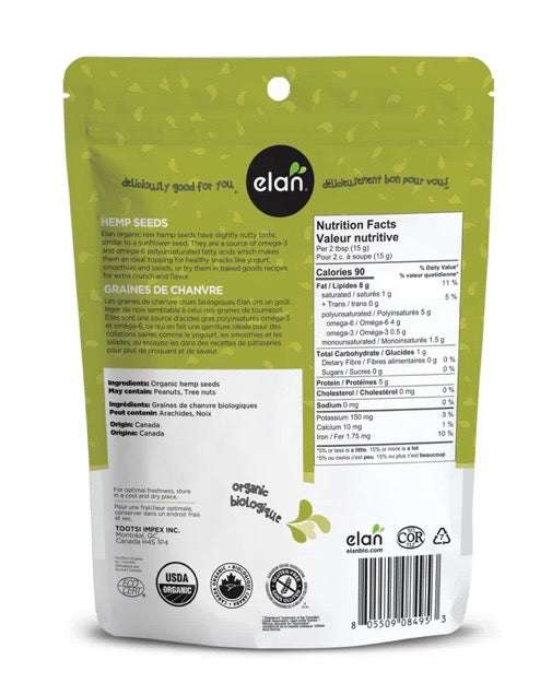 Graines de chanvre crues biologiques