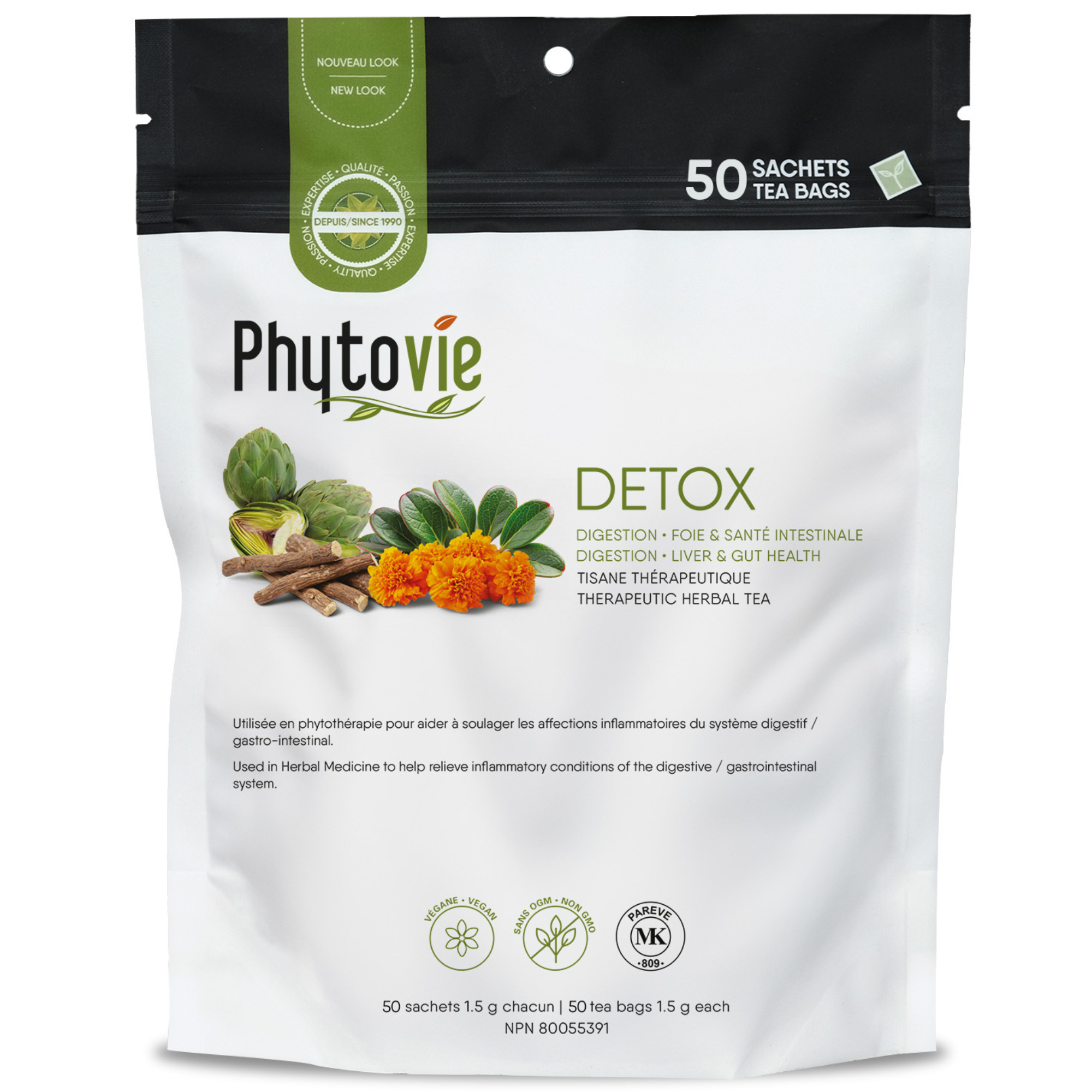 Phytovie - Détox Foie | Équilibre Digestif & Hépatique 50 Sachets