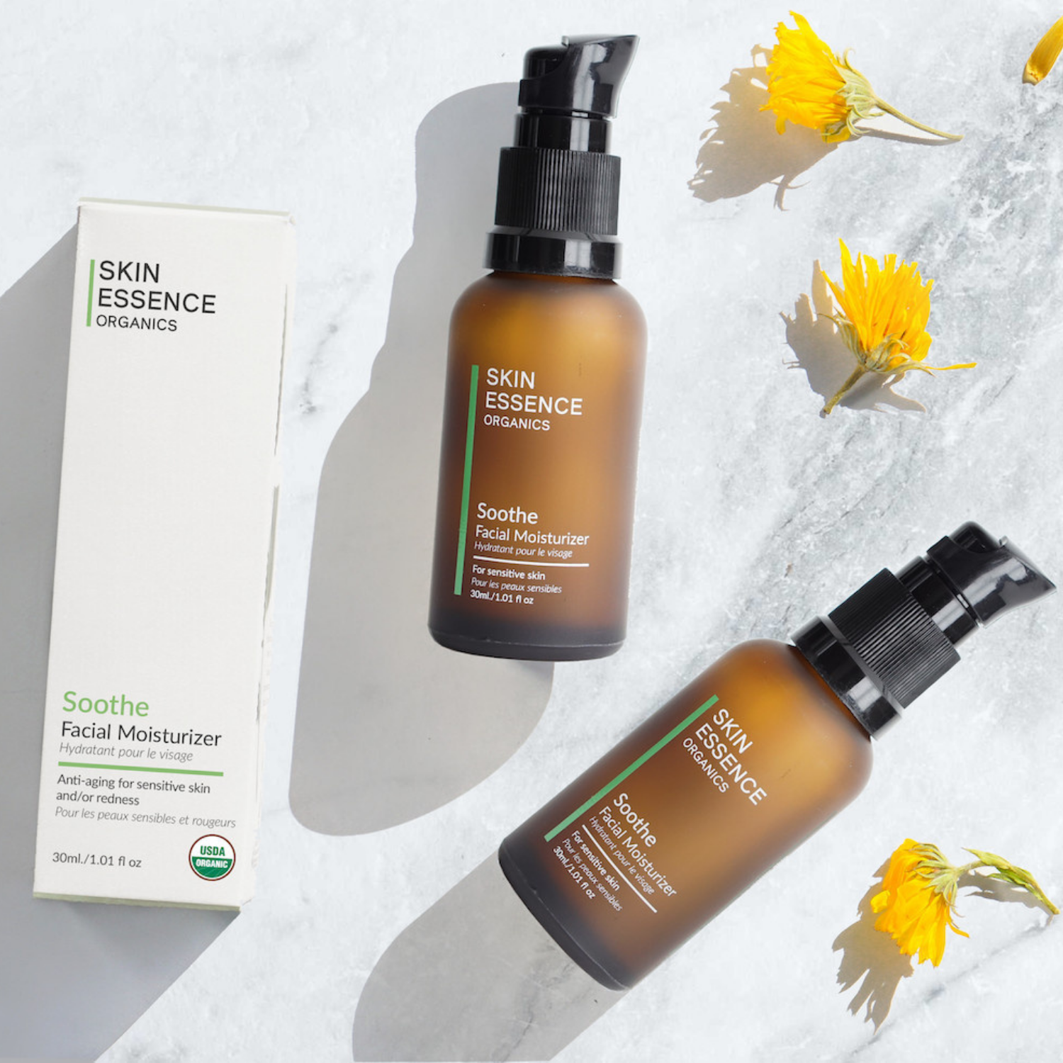 Skin Essence Organics - Apaiser - Sérum hydratant visage peau sensible ou rosacée