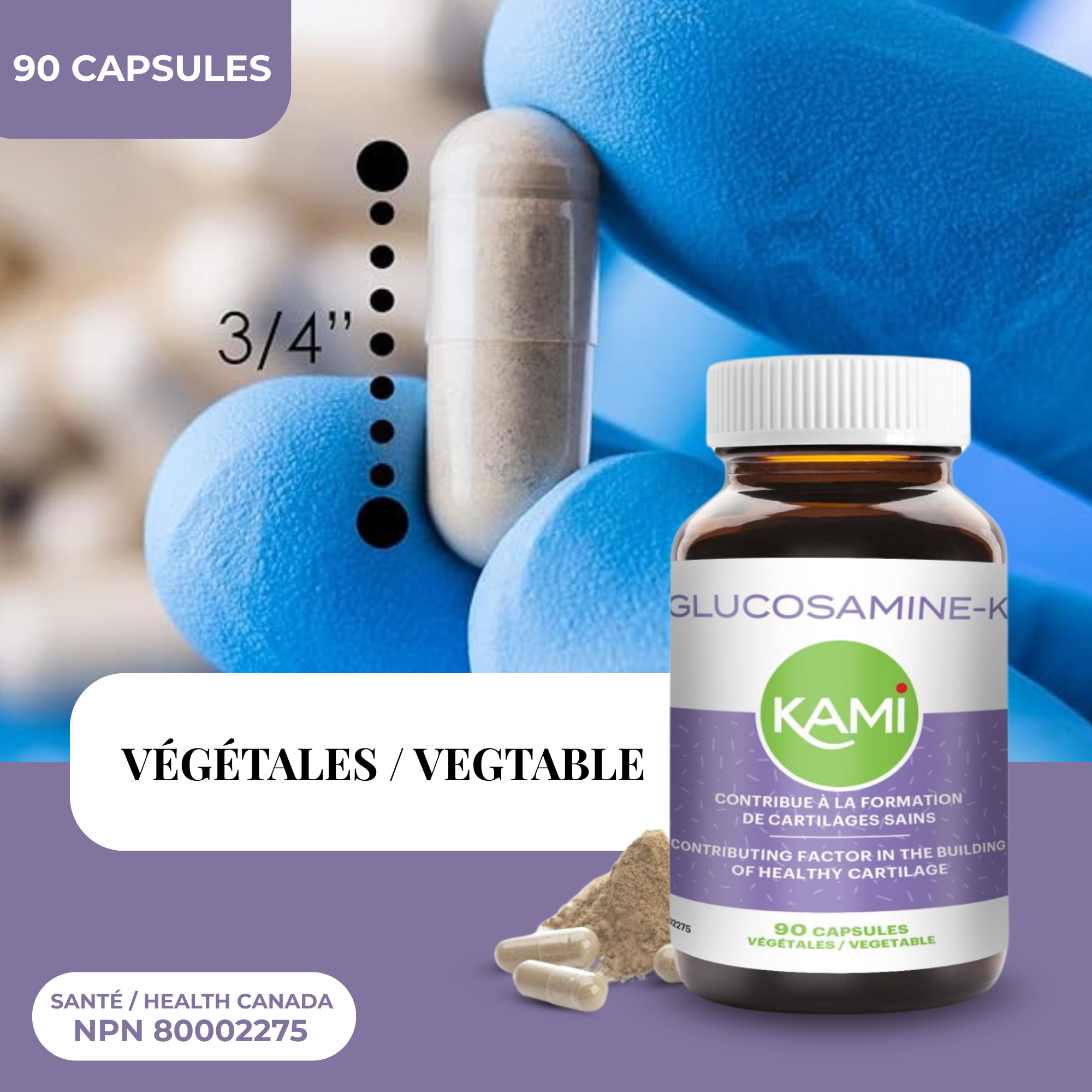 Phytovie - GLUCOSAMINE-K | Arthrite & Inflammation | 90 Capsules