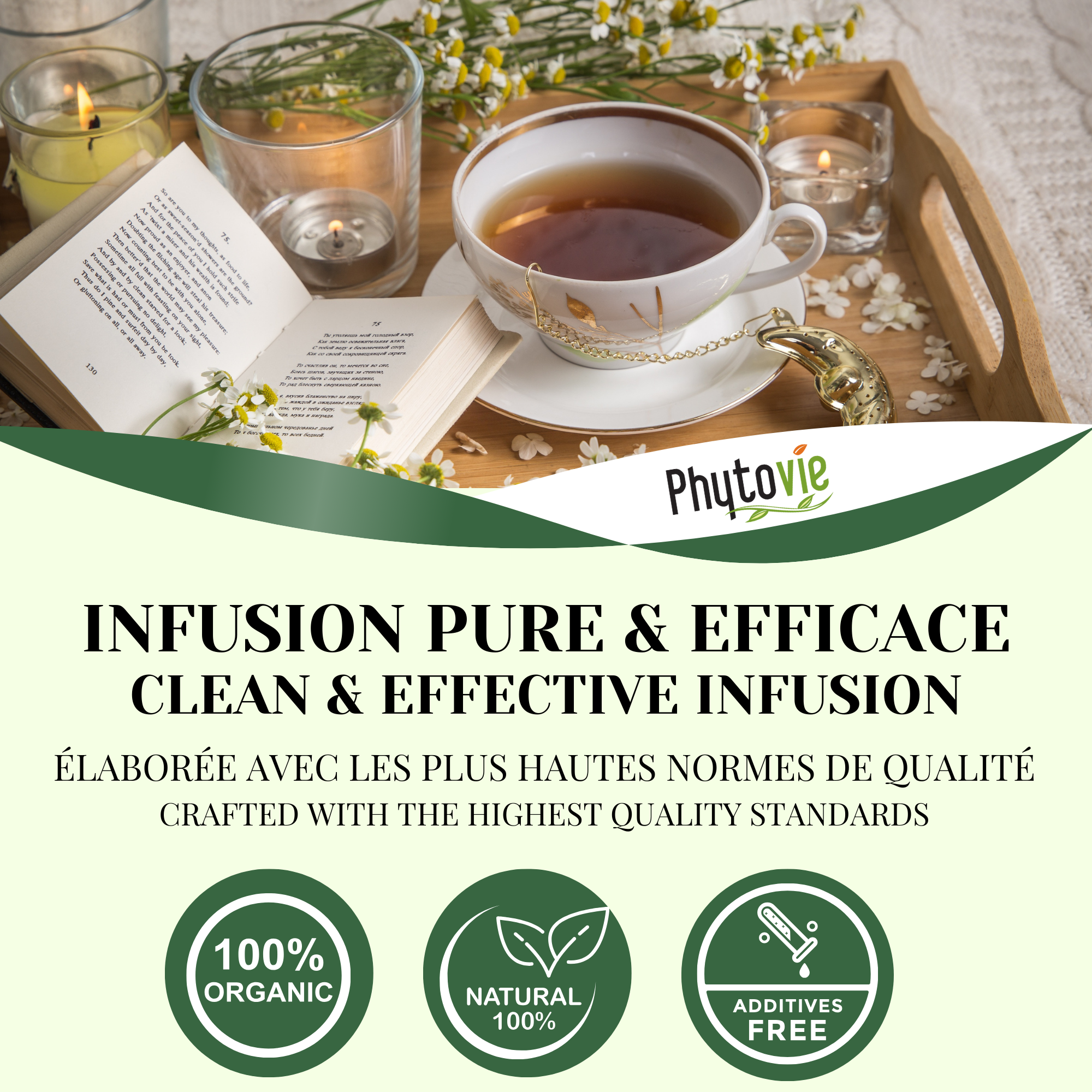 Phytovie - Camomille Bio | Calmant & Digestif | 50 Sachets