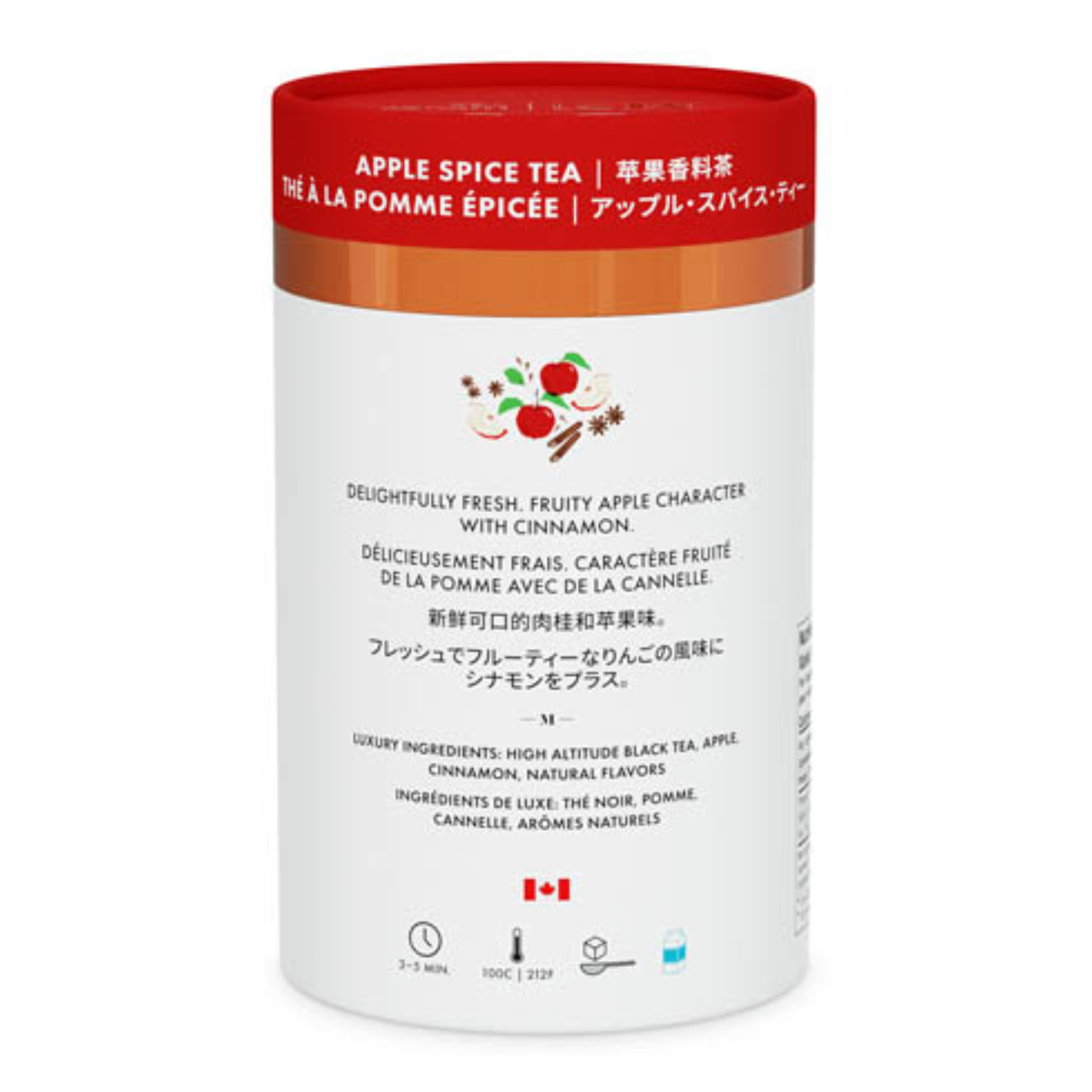 Tega Organic Tea - Thé Noir de Luxe aux Épices de Pomme | Canadien | 24 Sachets de Thé